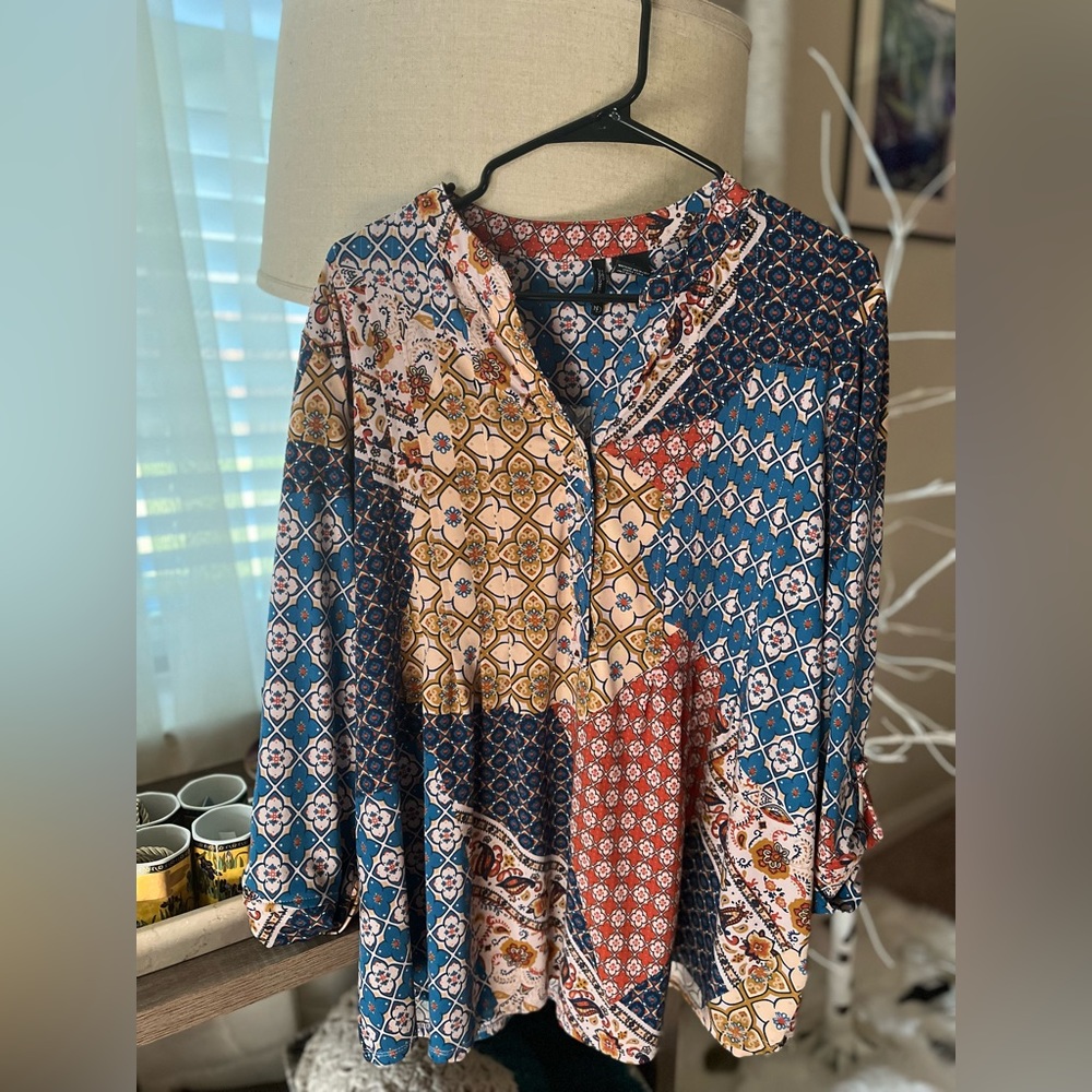 Size 2X Multicolored Casual Top